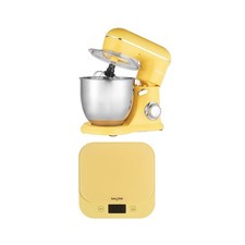 Salter British Bakes Stand Mixer & Scale Set – 10 Speeds, Waterproof, Yellow