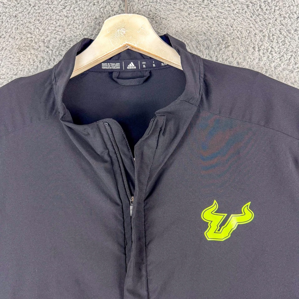 South Florida Bulls Shirt Mens XL Black NCAA Football 1/4 Zip Climalite Adidas - Image 2 of 4