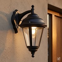 Rustikale AußEnlampe Antoinette Schwarz IP44 Aluminium Wandleuchte Garten Haus