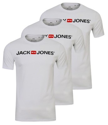JACK & JONES Herren-T-Shirt mit Corp-Logo, 3er-Pack