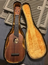 Rare Vintage Gold Label Kamaka Soprano Ukulele Koa Wood Excellent Condition