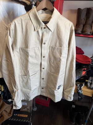 #ad #ad Indestructible MFG Canvas Chore Coat Size Large New Off White $50.00