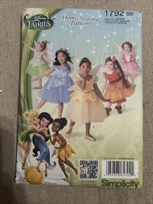 Simplicity Pattern 1792 Disney Fairies Costumes Sizes 4-8 New/Uncut
