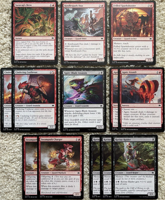 MTG Bloomburrow Lizard Tribal Theme Lot x13 NM Red Black Deck Core