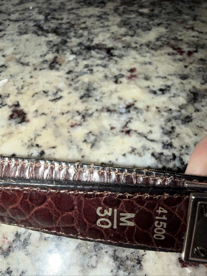 VTG 90s Brighton Belt Women Medium Brown Croc Embossed Leather Silver GG USA - Image 4 of 4