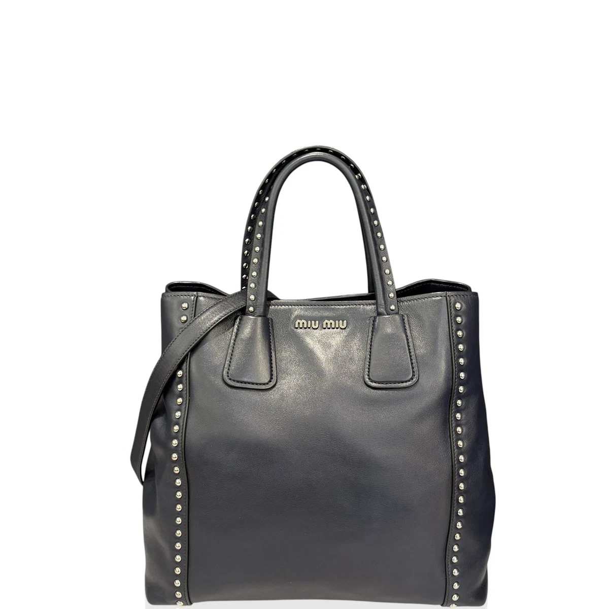 バッグ archive miu miu leather studs tote bag Blue Miu Miu Tote Bags & Handbags for Women for sale | eBay