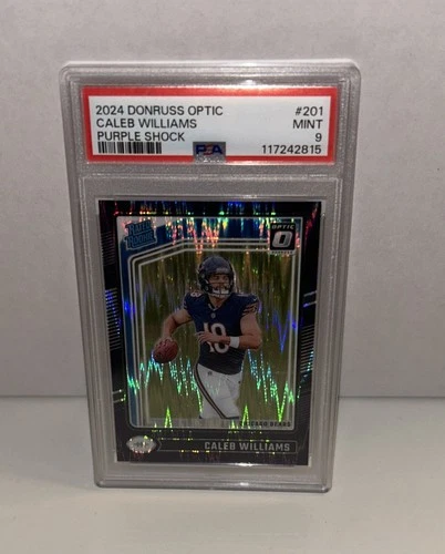 2024 DONRUSS OPTIC CALEB WILLIAMS PURPLE SHOCK RC ROOKIE #201 PSA 9