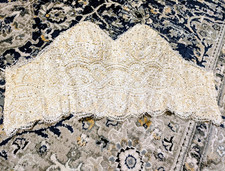 Ivory Lace Beaded With Pearls And Crystals,Strapless, Boned, Bustier Corset