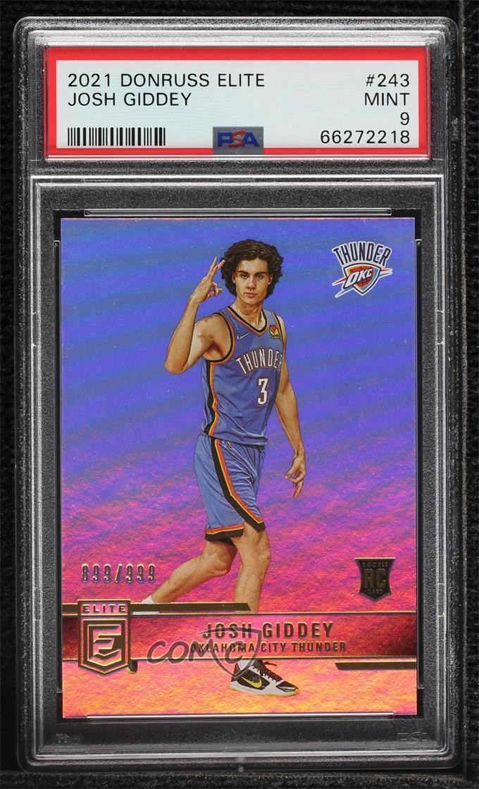 2021-22 Donruss Elite Rookies /999 Josh Giddey #243 PSA 9 MINT Rookie RC