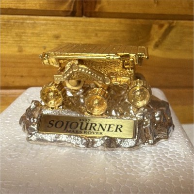 JPL Sojourner Mars Rover Gold Metal Figurine 1997 Boxed Collectible