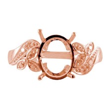 Semi Mount Oval 8X10MM Solitaire Women Wedding Ring Sterling Silver mount ring