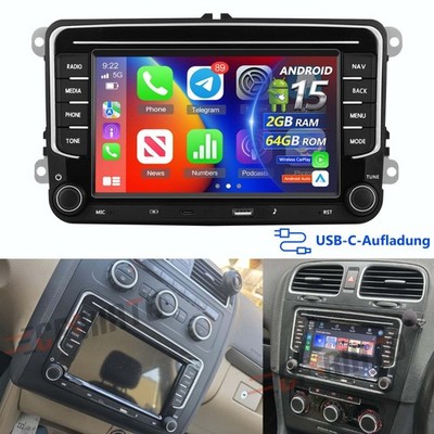 64G Autoradio Android 15 GPS Navi für VW GOLF 5 6 Plus Passat Touran Polo Caddy