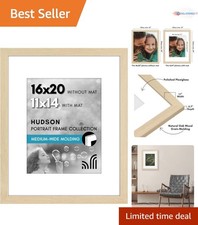 16x20 Picture Frame Natural Oak Woodgrain Finish Plexiglass Wall Display