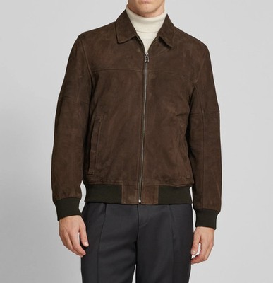 Brown Men s Suede Real Soft Lambskin Leather Handmade Stylish Fit Jacket Biker