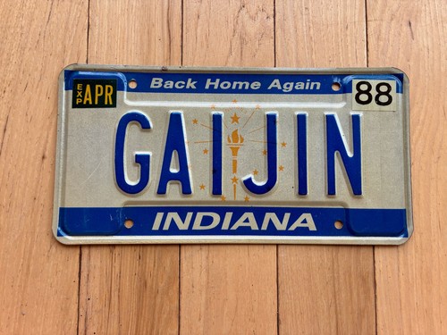 1988 Indiana Vanity License Plate - Gloss Finish (Clear Coat)
