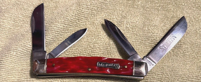 Marbles 4 blade congress red jigged  knife