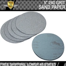 10PCS 5Inch Dry 240 Grit Auto Sanding Disc Sandpaper Sheet Sand Paper PSA