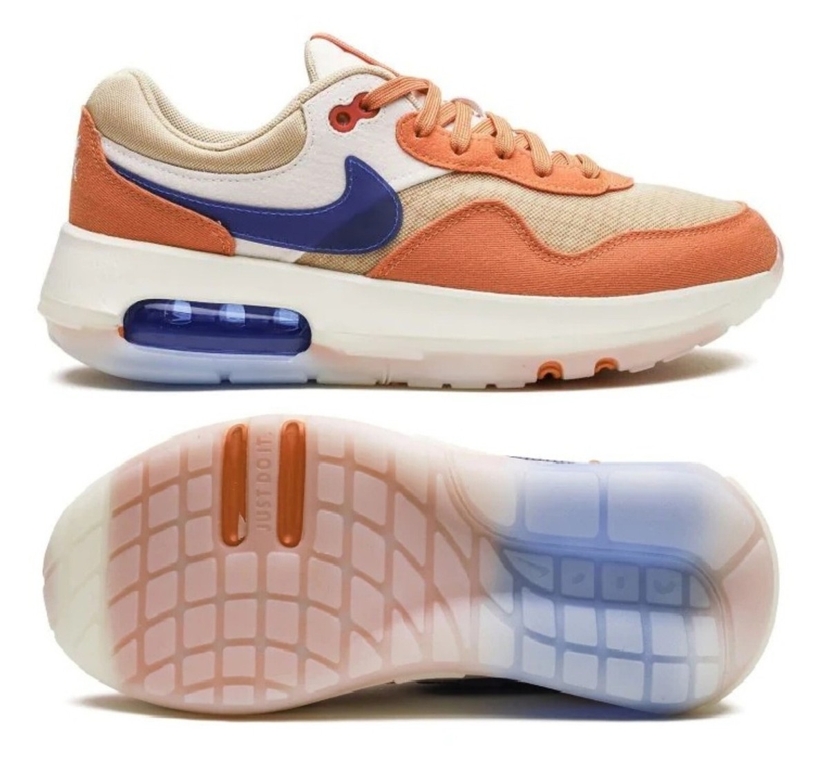 NEW Nike Air Max Motif Shoes, Sesame/Hot Curry/Sail/Game Royal, DH9388-200