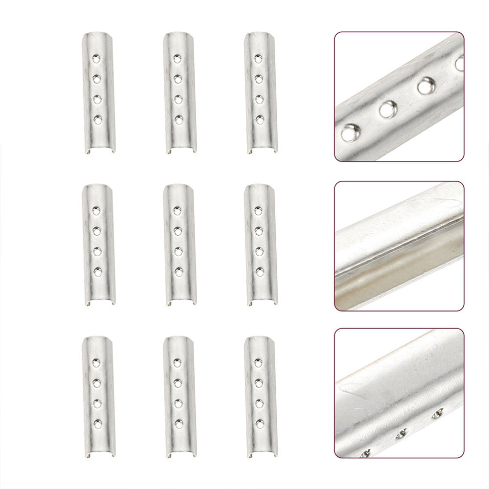 APL 120 Pezzi Fibbia in Corda Metallo Punte per Scarpe Riparazione Lacci Ricambio