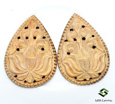 Wooden Handmade Carving Pair 37x27 mm 15.82 CTS Antique Loose Carvings
