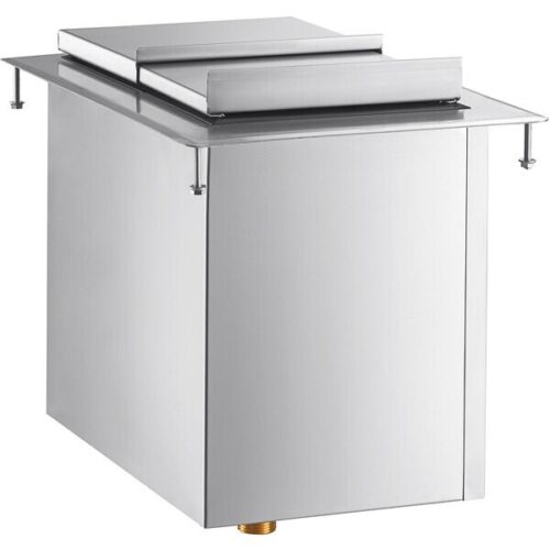 18"W x 12"L Stainless Steel One Compartment Drop-In Ice Bin with Sliding Lid - Picture 1 of 9