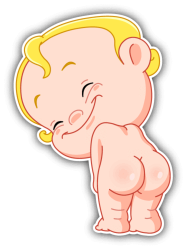 Baby Butt Funny Cartoon Car Bumper Sticker Decal 4 Baby Butt Funny Cartoon Car Bumper Sticker Decal 4