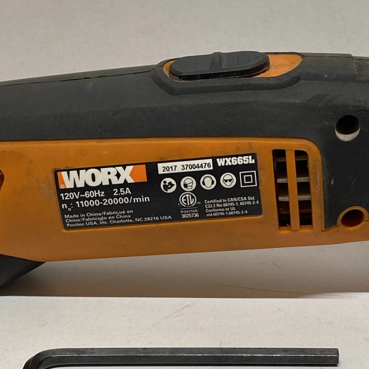 WORX WX665L 120V 2.5 Amp Corded Oscillating Tool 11k 20k RPM w