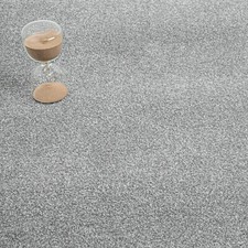 Carpet Grey Carpets Luxury Saxony 17mm Soft £10.99 Flecked Carpet Bedroom 4m 5m