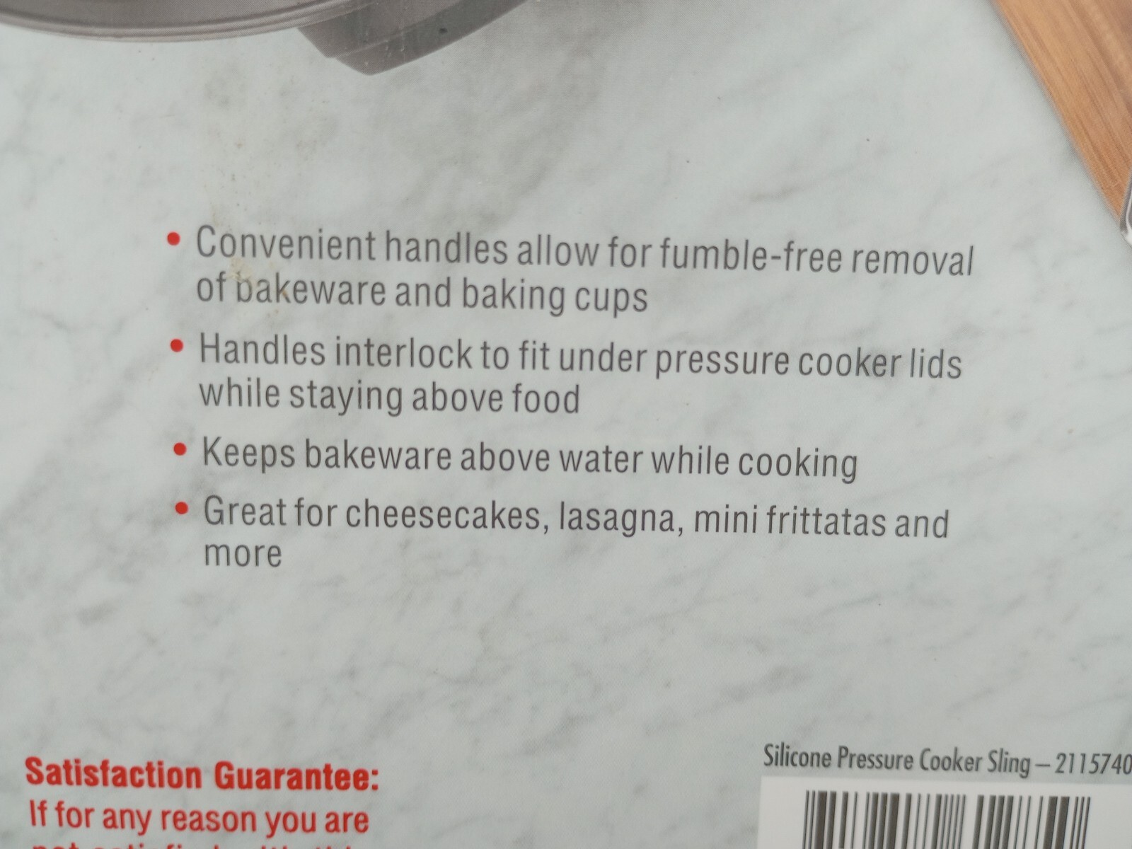OXO Good Grips, Pressure Cooker Bakeware Sling red hot silicone holder- NEW