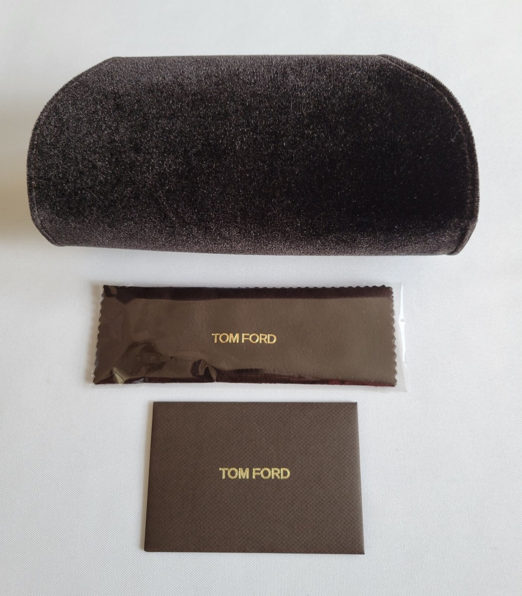 Tom Ford Large Charcoal Velvet Soft Sunglasses Case w/Cloth TOM FORD LARGE BROWN VELVET SUNGLASS CASE & CLEANING CLOTH  main image 4