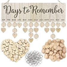 Family Birthday Board DIY Wooden Calendar with 100 Tags Gift for Mom