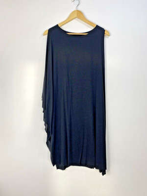 COS Top Damen Gr. Small schwarz Trägershirt lang fließend Lagenlook ärmellos Rundhals