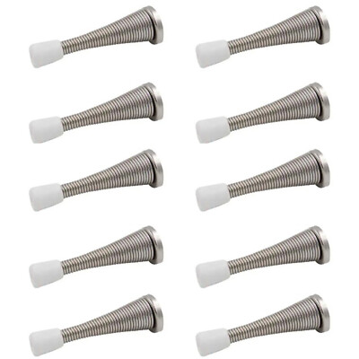 10 Pack Everbilt Spring Door Stops, Satin Nickel, Steel 15580