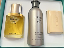 Vtg TIFFANY FOR MEN SPLASH COLOGNE 50ml  Talc  Soap Gift Set RARE NIB