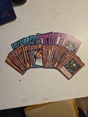 Yugioh 50 Card Lot, 10 Traps 10 Spells, 30 Monsters, All Common Rarity