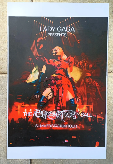 2022 Lady Gaga signed Concert Poster hand autographed comes with