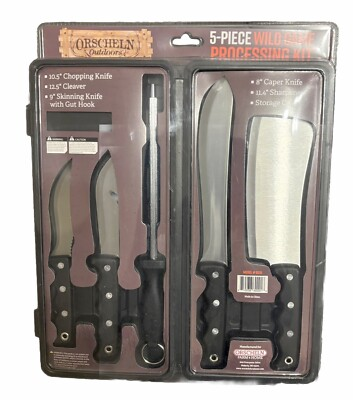 #ad NEW Orscheln Outdoors 5 Pc. Wild Game Processing Set 4 KnivesSharpener amp; Case $37.00