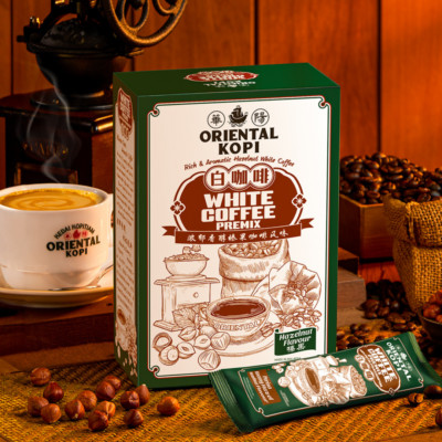 400g X 4BOXES ORIENTAL 3-in-1 Hazelnut White Coffee Instant Premix FAST SHIPPING