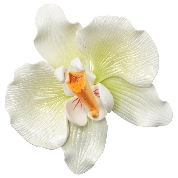 3 Individual White Orchid Gum Paste Gumpaste flowers Fondant Sugar - Photo 1/1