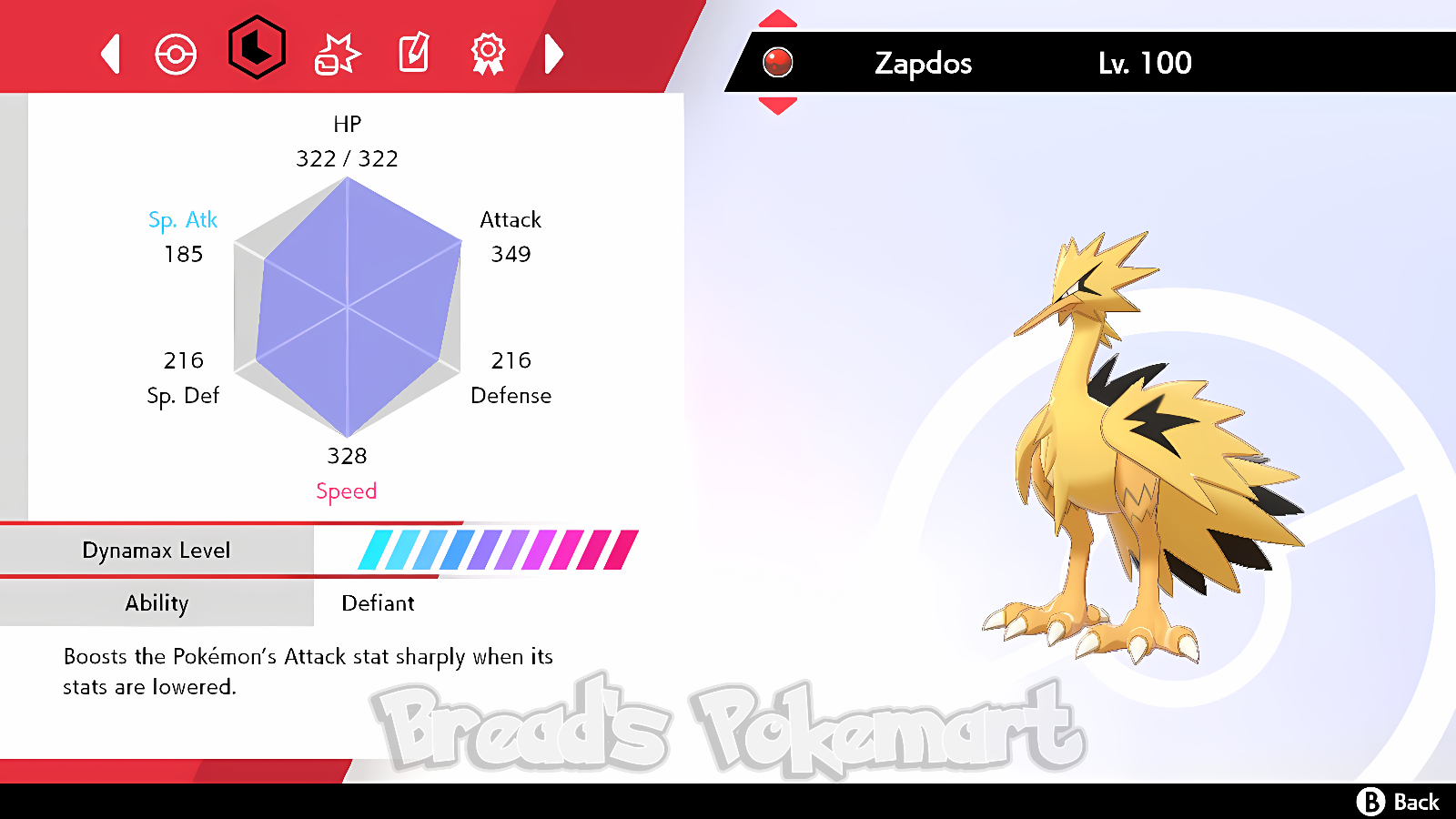 Galar ZAPDOS ✨ SHINY 6IV ✨ Pokemon SWORD and SHIELD Galarian Bird Event +EVs