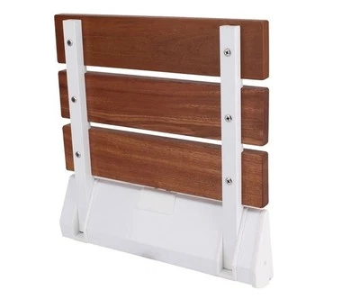 SUNDELY Wall Mounted Solid Wood Folding Shower Seat Wooden Bathroom Mobility Aid
