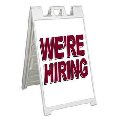 WE'RE HIRING Signicade 24x36 Aframe Sidewalk Sign Banner Decal JOBS EMPLOYMENT