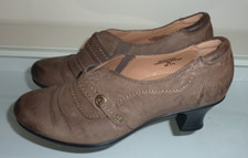 Earth Origins Clogs Womens Size 8 M Brown Leather Slip On Heeled Shoes