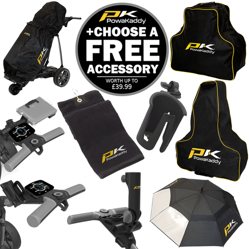 POWAKADDY CT6 GPS COMPACT ELECTRIC GOLF TROLLEY +FREE POWAKADDY