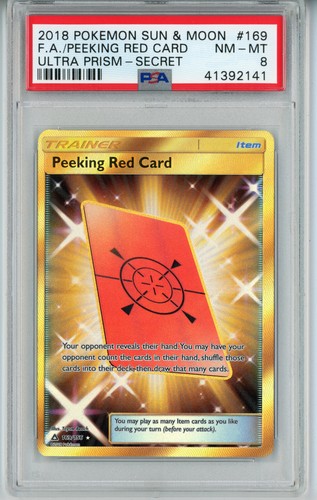 Peeking Red Card graded PSA 8 for sale on eBay