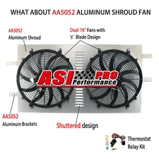 Aluminum Radiator Shroud &Fan For 94-02 Dodge Ram 2500/3500 5.9L Diesel Cummins