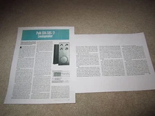 Polk SDA SRS/2 SPeaker Review, 1986, 2 pgs, RARE!