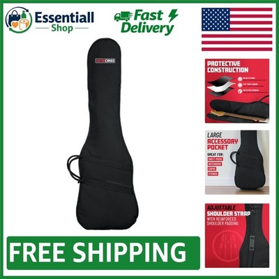 Durable Bass Guitar Gig Bag with Adjustable Straps & Accessory Pocket - 46.5''