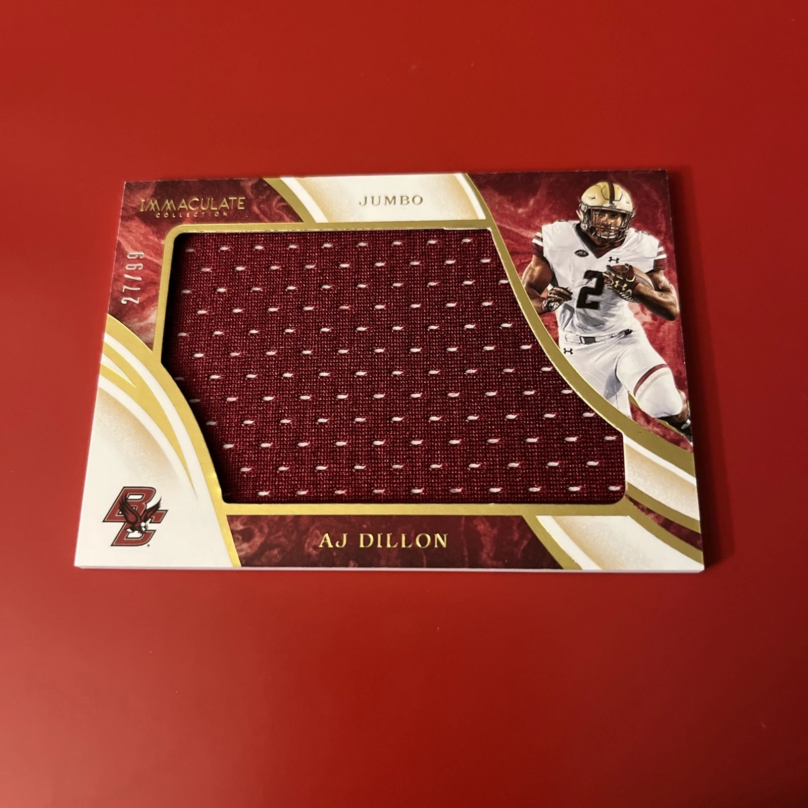 AJ Dillon Panini Immaculate Collegiate Immaculate Jumbos #31 Base