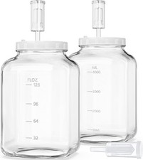 1.5 Gallon Large Fermentation Jars W/ 2 Airtight Lids  3 Airlocks Wide Mouth US